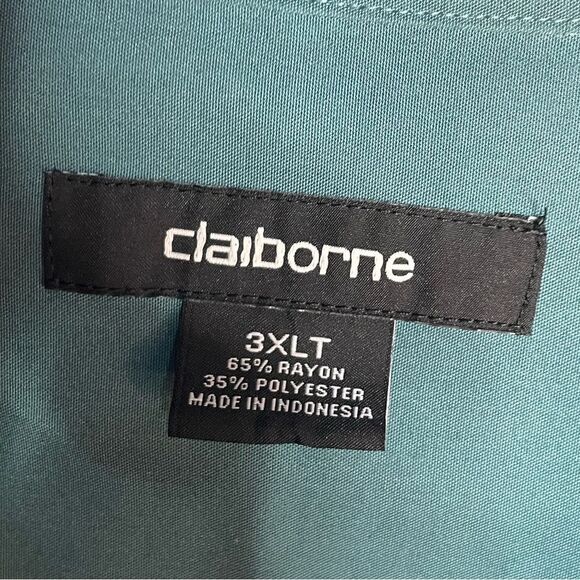 5 for $25🔥Claiborne Midnight Teal Button Front Shirt 3XL Tall - Picture 3 of 4
